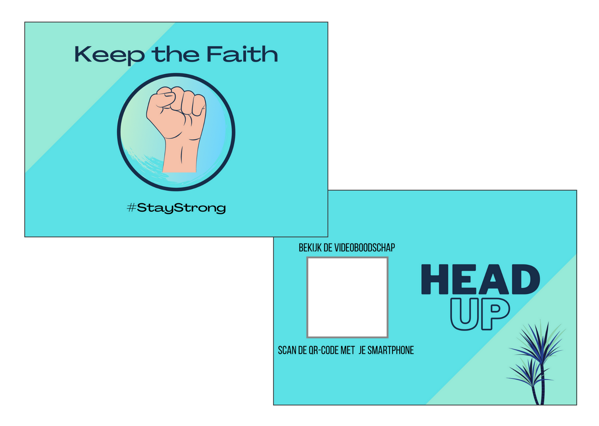 Kaart met videoboodschap: Keep the faith - sterkte kaart