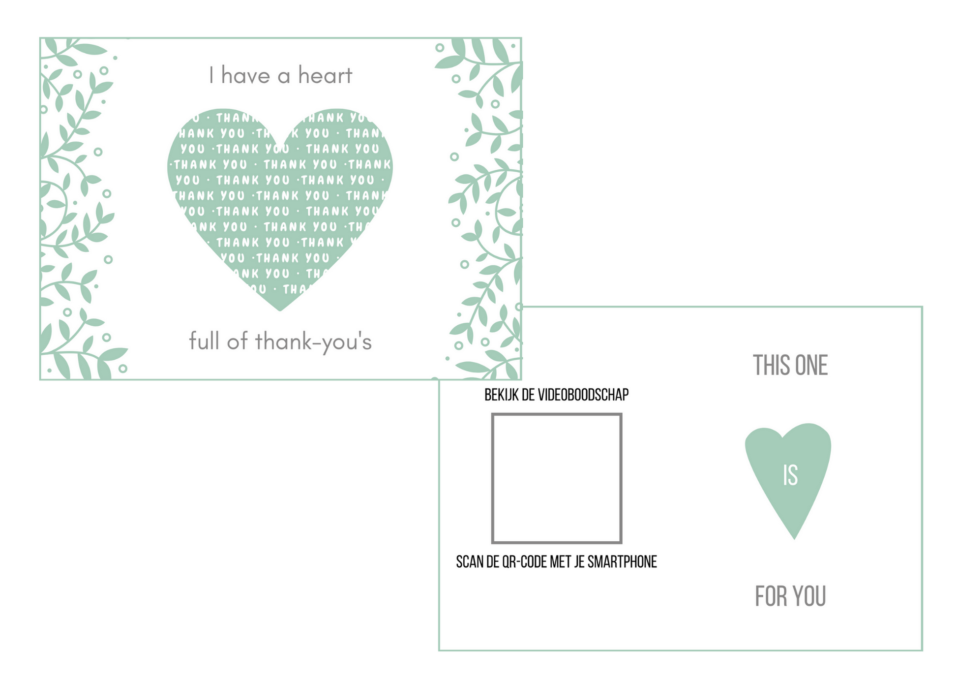 Kaart met videoboodschap: a heart full of thankyous - bedankkaart